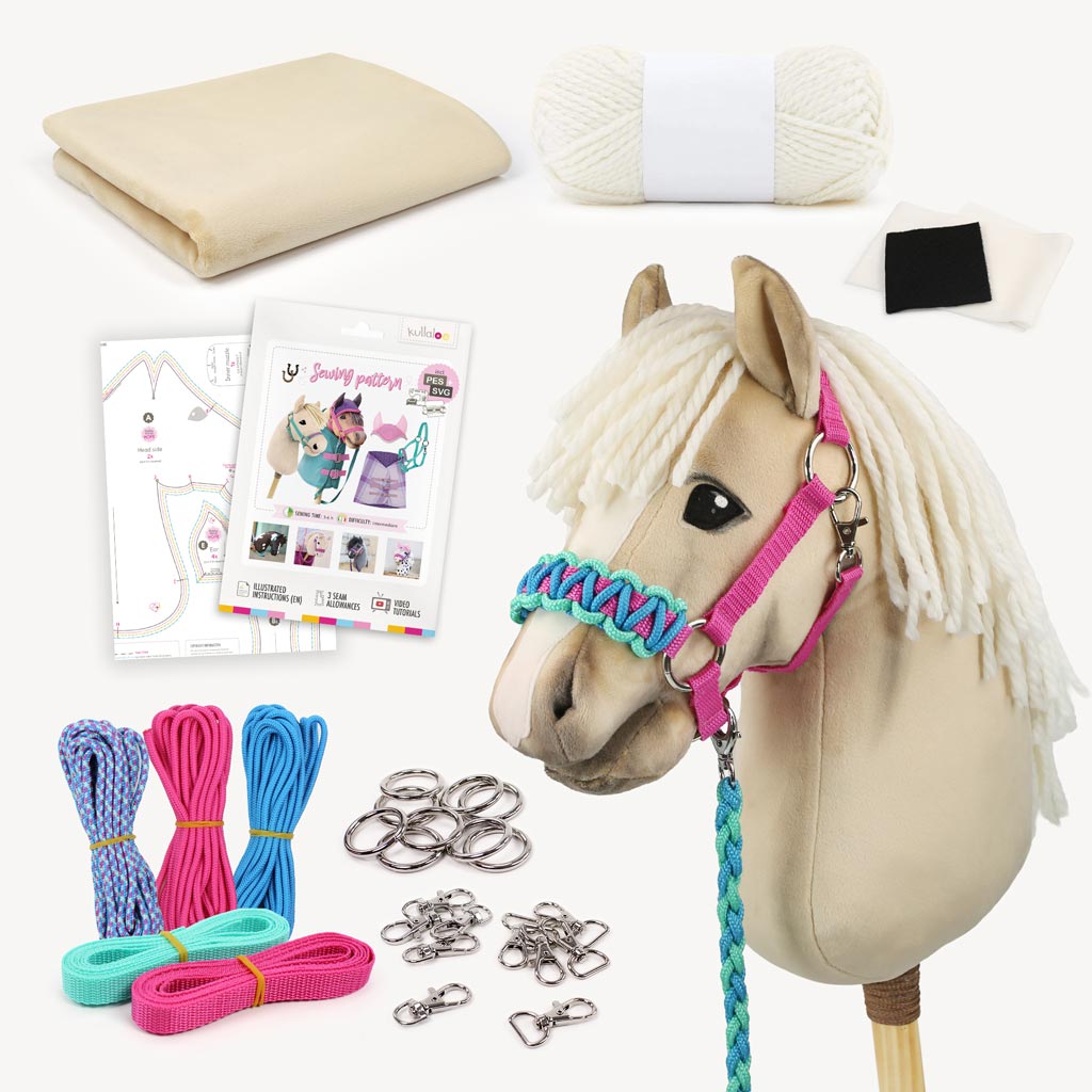 Beige Hobby Horse – Palomino / Haflinger stick horse DIY kit