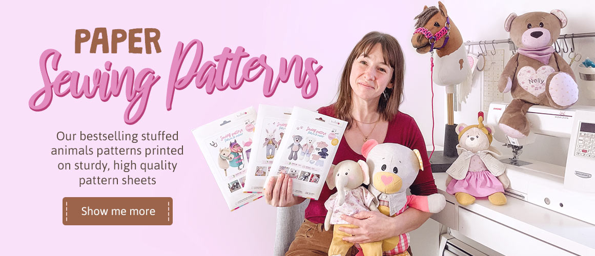 Paper sewing patterns for stuffed animals