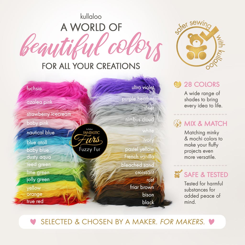 Super soft, high density faux fur fabric in 28 beautiful colors | FANTASTIC Furs * Fuzzy Fur