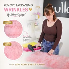 Remove wrinkles from our fluffy faux fur fabric by blow-drying | FANTASTIC Furs * Fuzzy Fur