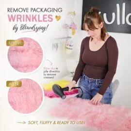 Remove wrinkles from our fluffy faux fur fabric by blow-drying | FANTASTIC Furs * Fuzzy Fur