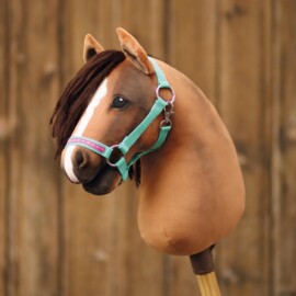 Hobby Horse halter DIY kit: sample halter in mint green
