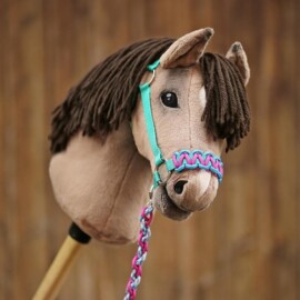 Hobby Horse halter DIY kit: sample halter with braided noseband