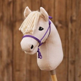 Hobby Horse rope halter made with our DIY kit in purple/pink