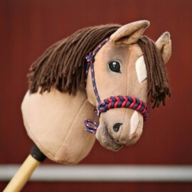 Hobby horse with rope halter and braided noseband