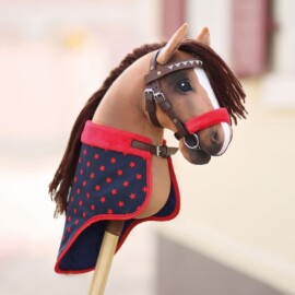 Brown Hobby Horse bridle made with our bridle DIY set