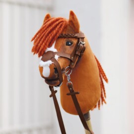 Hobby Horse grackle bridle made with our bridle DIY set (instructions for grackle bridle are not included in the kit)