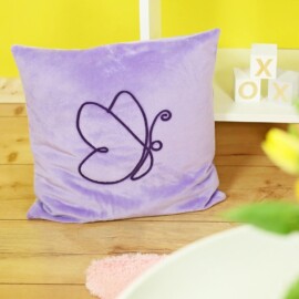 DIY Easter pillow with butterfly single line drawing